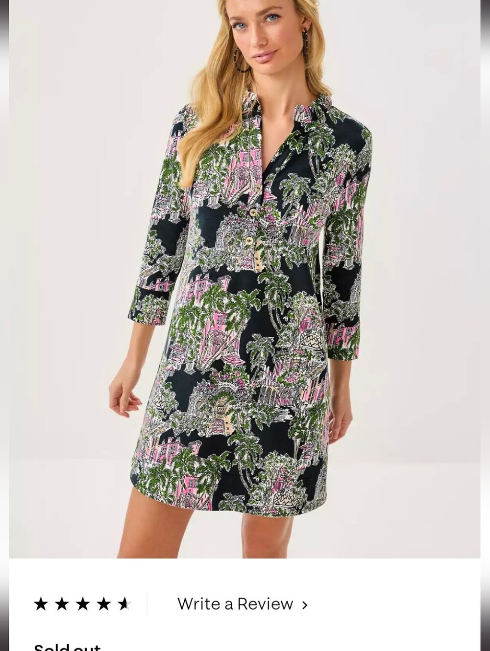 Lilly Pulitzer Floral Print Knightley Dress In PB Anniversary Toile.